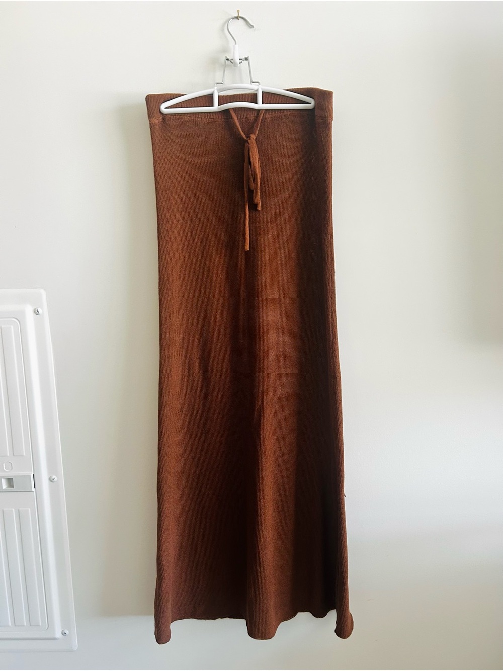 Brown Knit Maxi Skirt Bathing Suit Coverup